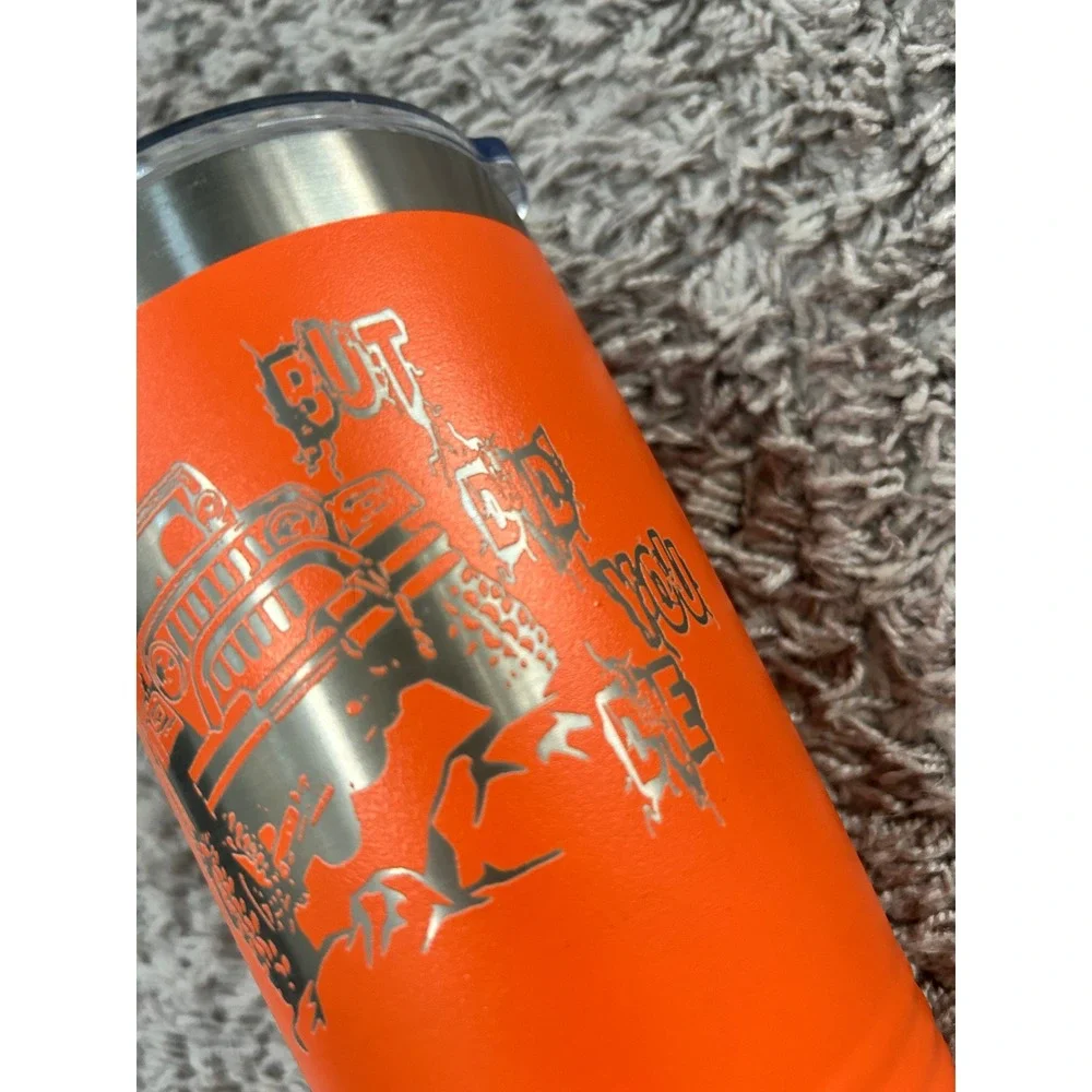 Polar Camel 20oz Orange Insulated Tumbler But Did You Die Off-Road Jeep Etched